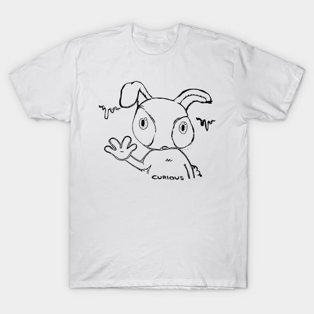 Curious Creature Rabbit Full T-Shirt by KateVegaVisuarts